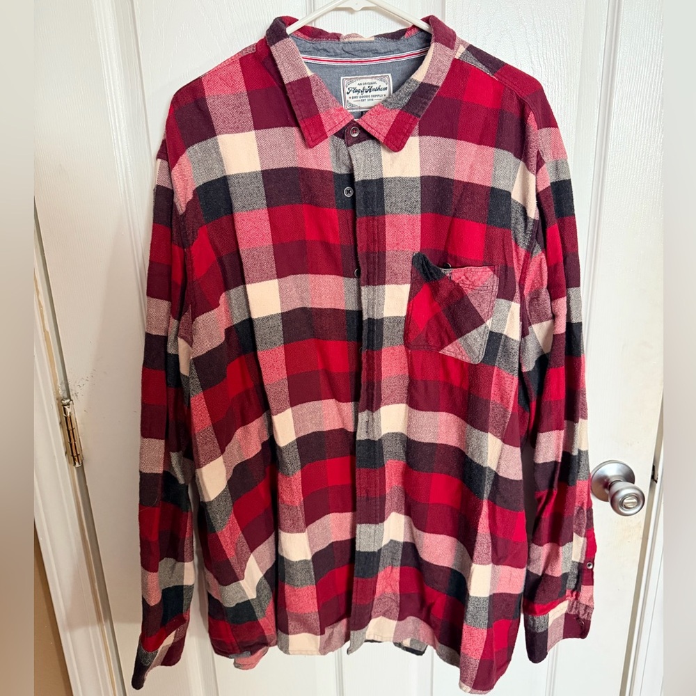 Plaid Flannel Shirt - Red and Black